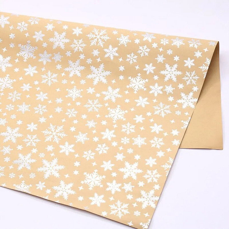 6 τμχ Μικτό τυχαίο χαρτί περιτυλίγματος δώρου Hot stamping Βιβλίο δώρου Χριστουγέννων Συσκευασία Κουτί δώρου Vintage χαρτί περιτυλίγματος Kraft