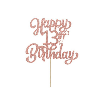 Επιτραπέζιο επιδόρπιο για πάρτι 1 ΤΕΜ. Αφρώδης ροζ χρυσός ψηφιακός χριστουγεννιάτικος κάλυμμα κέικ 13, 18, 21, 30, 40, 50, 60 ετών