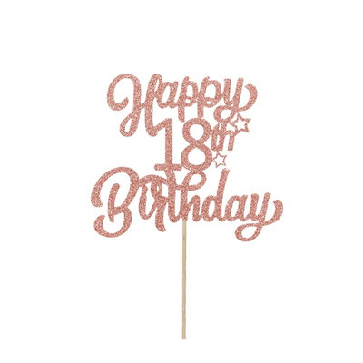 Επιτραπέζιο επιδόρπιο για πάρτι 1 ΤΕΜ. Αφρώδης ροζ χρυσός ψηφιακός χριστουγεννιάτικος κάλυμμα κέικ 13, 18, 21, 30, 40, 50, 60 ετών