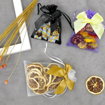 20 БР. Опаковка за чанта от органза, подарък, бижута, изящни пеперуди, бонбони, торбички за сватбено тържество с лък, чанти с възможност за рисуване, торбички за сладкиши