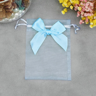 20 ΤΕΜ. Οργάντζα Συσκευασία Δώρου Κοσμήματα Εκλεκτές θήκες γάμου με καραμέλα πεταλούδας με τσάντες που σύρονται με φιόγκο Τσάντες γλυκών