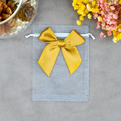 20 ΤΕΜ. Οργάντζα Συσκευασία Δώρου Κοσμήματα Εκλεκτές θήκες γάμου με καραμέλα πεταλούδας με τσάντες που σύρονται με φιόγκο Τσάντες γλυκών