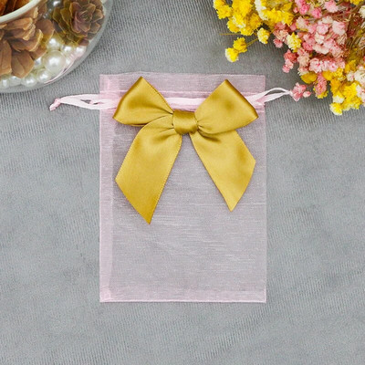 20 ΤΕΜ. Οργάντζα Συσκευασία Δώρου Κοσμήματα Εκλεκτές θήκες γάμου με καραμέλα πεταλούδας με τσάντες που σύρονται με φιόγκο Τσάντες γλυκών