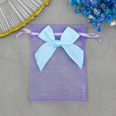 20 ΤΕΜ. Οργάντζα Συσκευασία Δώρου Κοσμήματα Εκλεκτές θήκες γάμου με καραμέλα πεταλούδας με τσάντες που σύρονται με φιόγκο Τσάντες γλυκών