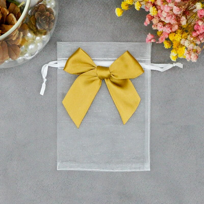 20 ΤΕΜ. Οργάντζα Συσκευασία Δώρου Κοσμήματα Εκλεκτές θήκες γάμου με καραμέλα πεταλούδας με τσάντες που σύρονται με φιόγκο Τσάντες γλυκών