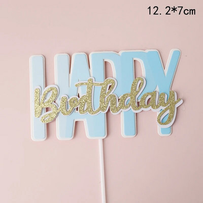 Πολύχρωμη διακόσμηση τούρτας γενεθλίων Ένθετο κάρτας Cake Topper Καπέλο Χαριτωμένο plug-in Παιδικό πάρτι γενεθλίων Baby Shower Cupcake Flags