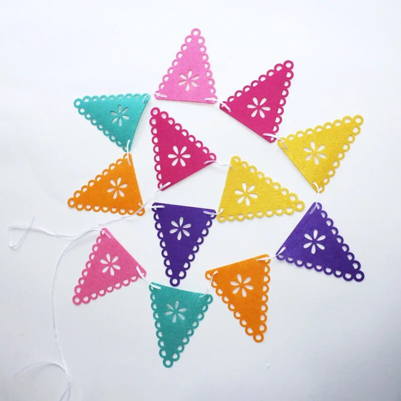 Πολύχρωμο πάρτι σημαία με θέμα την Pinata Μεξικάνικο Χρόνια πολλά Πανό με τσόχα τετράγωνα πανό Ουράνιο τόξο Καλοκαιρινό παιδικό παιδικό ντους διακοσμήσεις Σημαία