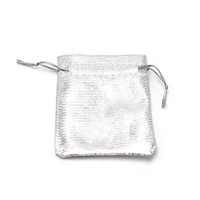 100 τμχ Τσάντες Οργάντζα με κορδόνια 7x9 Χρυσό Ασημένιο Κοσμήματα Συσκευασία Τσάντα Πάρτι Πρωτοχρονιάς Γιορτές Χριστουγεννιάτικες μπομπονιέρες γάμου