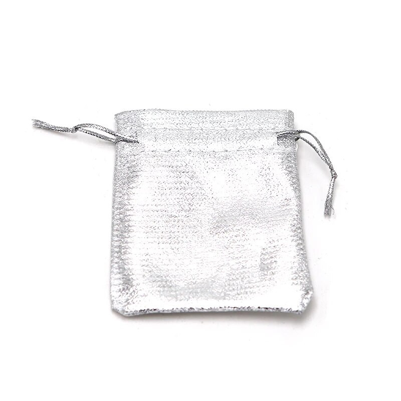 100 τμχ Τσάντες Οργάντζα με κορδόνια 7x9 Χρυσό Ασημένιο Κοσμήματα Συσκευασία Τσάντα Πάρτι Πρωτοχρονιάς Γιορτές Χριστουγεννιάτικες μπομπονιέρες γάμου