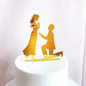 2022 Νεότερο INS Acrylic Mr & Mrs Proposal Cake Toppers For Womens Mens Lovers Weddings Engaged Party Cake Decorations Toppers