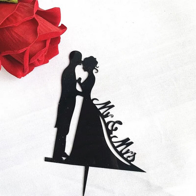 2022 Νεότερο INS Acrylic Mr & Mrs Proposal Cake Toppers For Womens Mens Lovers Weddings Engaged Party Cake Decorations Toppers