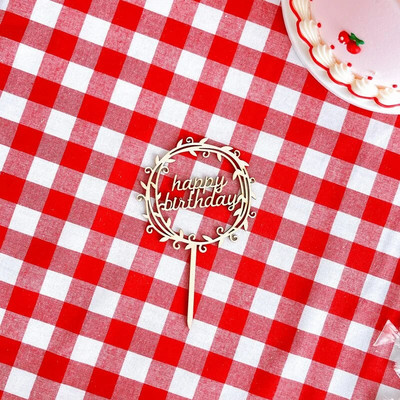 Ξύλινο κάλυμμα για χαρούμενα γενέθλια Ξύλινο κάλυμμα τούρτας γενεθλίων για Baby Shower 100 Days Birthday Party Supplies Διακοσμήσεις τούρτας