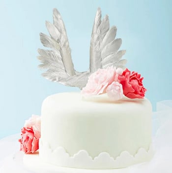 Angel Wings Swan Feather Cake Toppers Για Γάμο Χριστουγεννιάτικο Διακόσμηση πάρτι γενεθλίων Παιδική τούρτα Διακόσμηση επιδόρπιο ψησίματος