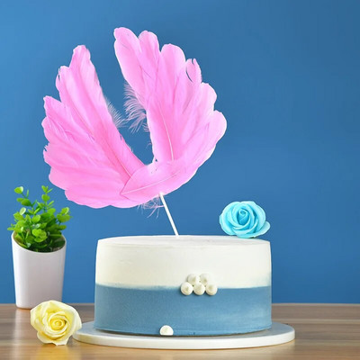 Angel Wings Swan Feather Cake Toppers Για Γάμο Χριστουγεννιάτικο Διακόσμηση πάρτι γενεθλίων Παιδική τούρτα Διακόσμηση επιδόρπιο ψησίματος