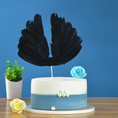 Angel Wings Swan Feather Cake Toppers Για Γάμο Χριστουγεννιάτικο Διακόσμηση πάρτι γενεθλίων Παιδική τούρτα Διακόσμηση επιδόρπιο ψησίματος