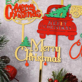 Καλά Χριστούγεννα Styling αυτοκινήτου Ακρυλικό κάλυμμα κέικ Χριστουγεννιάτικη διακόσμηση INS στυλ Πρωτοχρονιάς Χρυσό Χριστουγεννιάτικο κάλυμμα Santa Claus Cupcake