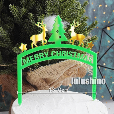 Καλά Χριστούγεννα Styling αυτοκινήτου Ακρυλικό κάλυμμα κέικ Χριστουγεννιάτικη διακόσμηση INS στυλ Πρωτοχρονιάς Χρυσό Χριστουγεννιάτικο κάλυμμα Santa Claus Cupcake