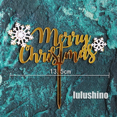 Καλά Χριστούγεννα Styling αυτοκινήτου Ακρυλικό κάλυμμα κέικ Χριστουγεννιάτικη διακόσμηση INS στυλ Πρωτοχρονιάς Χρυσό Χριστουγεννιάτικο κάλυμμα Santa Claus Cupcake