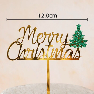Καλά Χριστούγεννα Styling αυτοκινήτου Ακρυλικό κάλυμμα κέικ Χριστουγεννιάτικη διακόσμηση INS στυλ Πρωτοχρονιάς Χρυσό Χριστουγεννιάτικο κάλυμμα Santa Claus Cupcake
