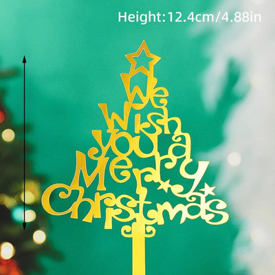 Καλά Χριστούγεννα Styling αυτοκινήτου Ακρυλικό κάλυμμα κέικ Χριστουγεννιάτικη διακόσμηση INS στυλ Πρωτοχρονιάς Χρυσό Χριστουγεννιάτικο κάλυμμα Santa Claus Cupcake