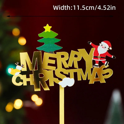 Καλά Χριστούγεννα Styling αυτοκινήτου Ακρυλικό κάλυμμα κέικ Χριστουγεννιάτικη διακόσμηση INS στυλ Πρωτοχρονιάς Χρυσό Χριστουγεννιάτικο κάλυμμα Santa Claus Cupcake