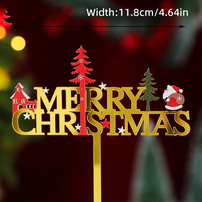 Καλά Χριστούγεννα Styling αυτοκινήτου Ακρυλικό κάλυμμα κέικ Χριστουγεννιάτικη διακόσμηση INS στυλ Πρωτοχρονιάς Χρυσό Χριστουγεννιάτικο κάλυμμα Santa Claus Cupcake