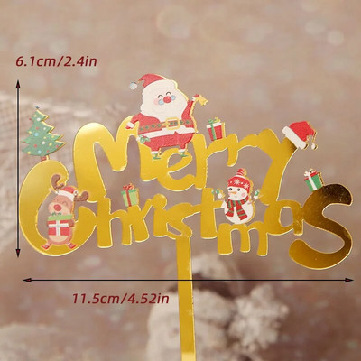 Καλά Χριστούγεννα Styling αυτοκινήτου Ακρυλικό κάλυμμα κέικ Χριστουγεννιάτικη διακόσμηση INS στυλ Πρωτοχρονιάς Χρυσό Χριστουγεννιάτικο κάλυμμα Santa Claus Cupcake