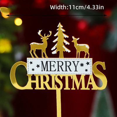 Καλά Χριστούγεννα Styling αυτοκινήτου Ακρυλικό κάλυμμα κέικ Χριστουγεννιάτικη διακόσμηση INS στυλ Πρωτοχρονιάς Χρυσό Χριστουγεννιάτικο κάλυμμα Santa Claus Cupcake