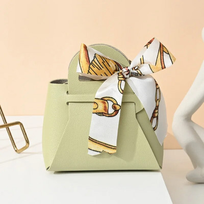 Κορδέλα τσάντα στυλ Κουτί ζαχαρωτών Ευρωπαϊκά δημιουργικά κουτιά ζαχαρωτών γάμου Δερμάτινα φορητά τσάντα καραμέλας Δώρο πίσω Συσκευασία καραμέλας