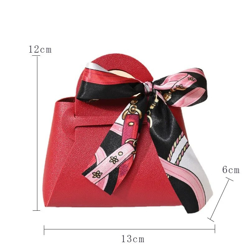 Κορδέλα τσάντα στυλ Κουτί ζαχαρωτών Ευρωπαϊκά δημιουργικά κουτιά ζαχαρωτών γάμου Δερμάτινα φορητά τσάντα καραμέλας Δώρο πίσω Συσκευασία καραμέλας