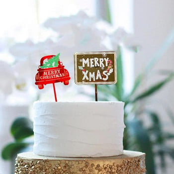 Χριστουγεννιάτικη τούρτα Διακόσμηση INS Style Merry Christmas Acrylic Cake Topper Happy New Year Tree Gold Gold Christmas Party Decoration Supplies