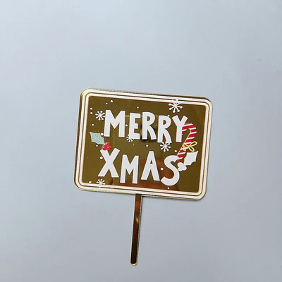 Χριστουγεννιάτικη τούρτα Διακόσμηση INS Style Merry Christmas Acrylic Cake Topper Happy New Year Tree Gold Gold Christmas Party Decoration Supplies