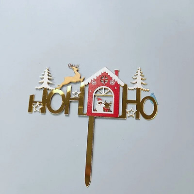 Χριστουγεννιάτικη τούρτα Διακόσμηση INS Style Merry Christmas Acrylic Cake Topper Happy New Year Tree Gold Gold Christmas Party Decoration Supplies