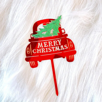 Χριστουγεννιάτικη τούρτα Διακόσμηση INS Style Merry Christmas Acrylic Cake Topper Happy New Year Tree Gold Gold Christmas Party Decoration Supplies