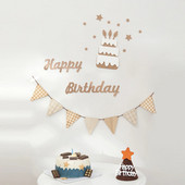 Γράμμα γενεθλίων σημαία κέικ πάρτι διακόσμηση banner διάταξη τοίχου