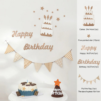 Γράμμα γενεθλίων σημαία κέικ πάρτι διακόσμηση banner διάταξη τοίχου