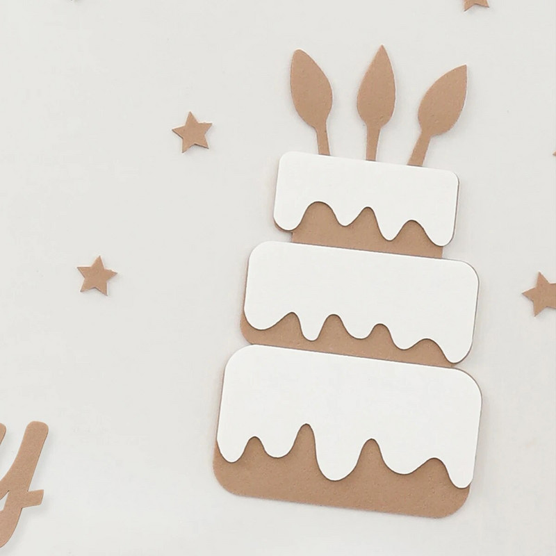 Γράμμα γενεθλίων σημαία κέικ πάρτι διακόσμηση banner διάταξη τοίχου