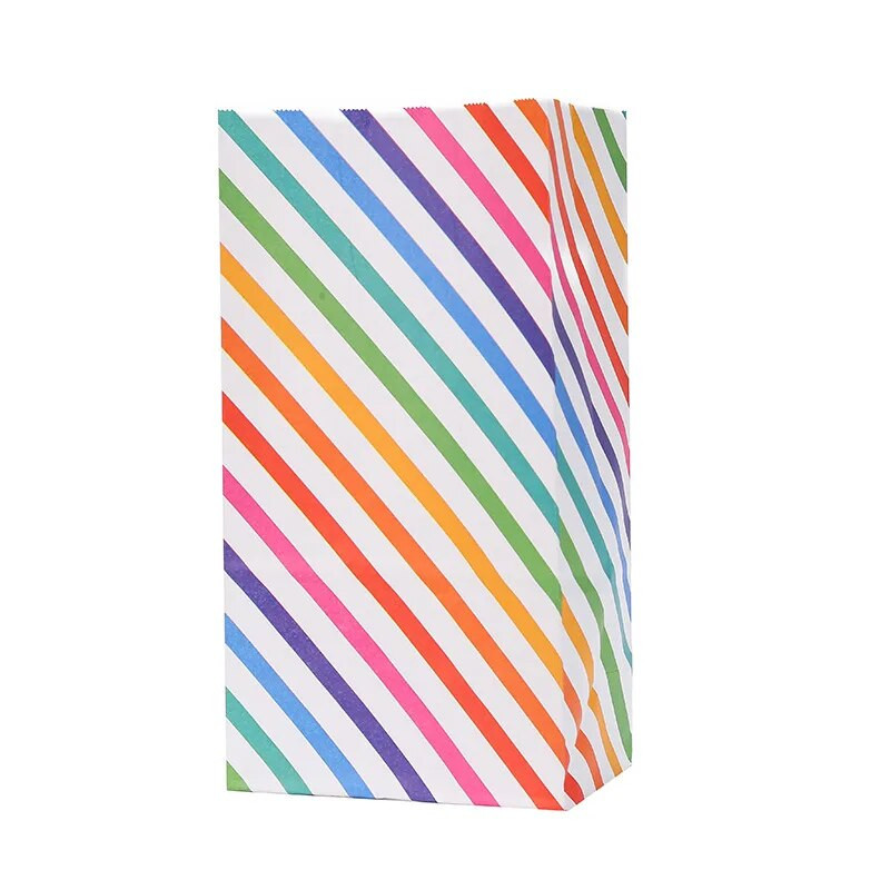 10 τμχ Χάρτινη τσάντα Rainbow πολύχρωμη κουκκίδα Τσάντες δώρου Τσάντες γαμήλιου πάρτι ανοιχτό επάνω Stand up τσάντες μπομπονιέρες DIY καραμέλες προμήθειες γενεθλίων