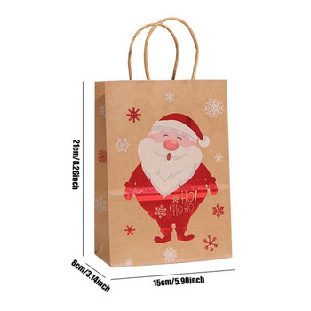 6 бр. Торбички за коледни подаръци Дядо Коледа Коледно дърво Елк Бисквитена чанта за бонбони за деца Коледно парти Ръчна чанта Направи си сам подарък Декоративни консумативи