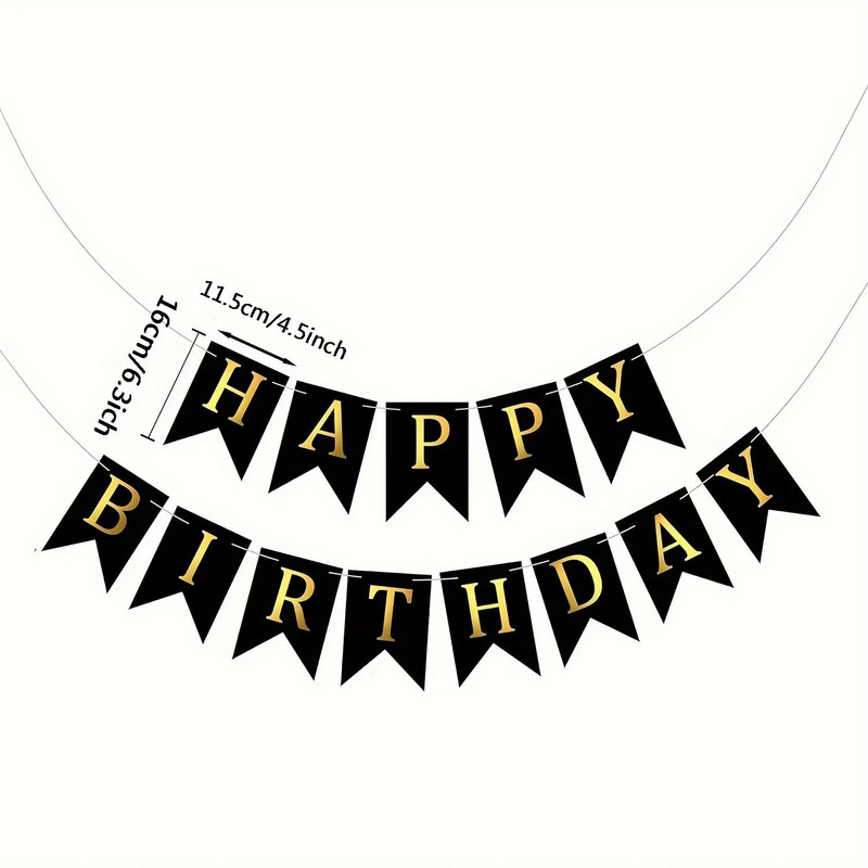 Χρόνια πολλά πανό φόντου Πολύχρωμο ροζ μαύρο λογότυπο διακόσμησης προμήθειες πάρτι τοίχου