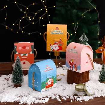 LBSISI Life 6τμχ Merry Christmas Boxes For Cookie Candy Σοκολατένια Συσκευασία Παιδικές Μπομπονιέρες Άγιου Βασίλη Χριστουγεννιάτικο πάρτι νουγκά