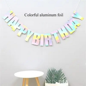 Creative Happy Birthday Banner Decoration Party Supplies First Birthday Boy Girl Party Baby Shower Birthday Party Decorations