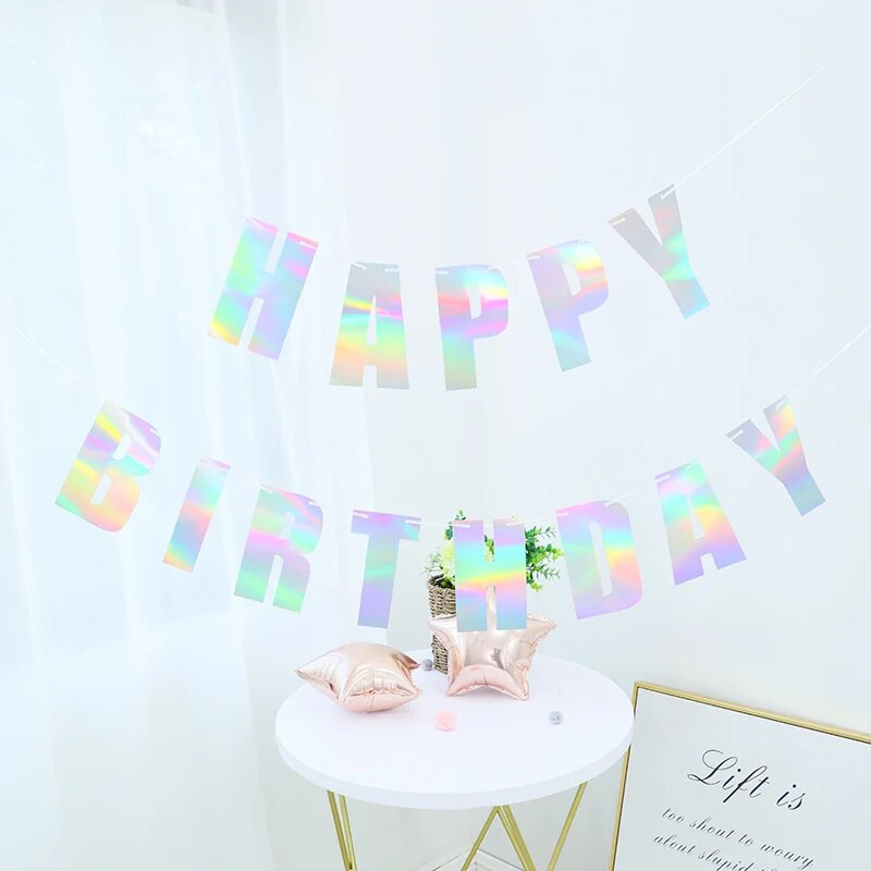 Creative Happy Birthday Banner Decoration Party Supplies First Birthday Boy Girl Party Baby Shower Birthday Party Decorations