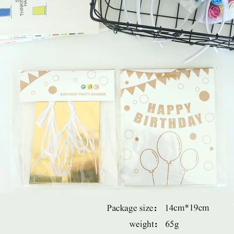 Creative Happy Birthday Banner Decoration Party Supplies First Birthday Boy Girl Party Baby Shower Birthday Party Decorations