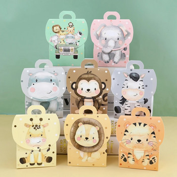 Jungle Animals Кутии за бонбони Jungle Safari Birthday Party Decoration Kids Gift Packaging Box Wild One Baby Shower Gifts Box