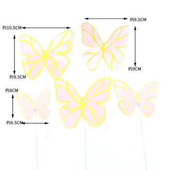 Geomertic Pink Gold Butterflies Happy Cake Toppers for Happy Birthday Cupcake Cake Topper Baby Shower Unicorn Cake διακοσμητικά