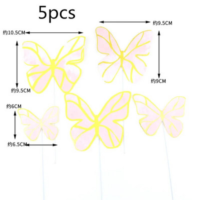 Geomertic Pink Gold Butterflies Happy Cake Toppers for Happy Birthday Cupcake Cake Topper Baby Shower Unicorn Cake διακοσμητικά