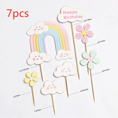 Geomertic Pink Gold Butterflies Happy Cake Toppers for Happy Birthday Cupcake Cake Topper Baby Shower Unicorn Cake διακοσμητικά