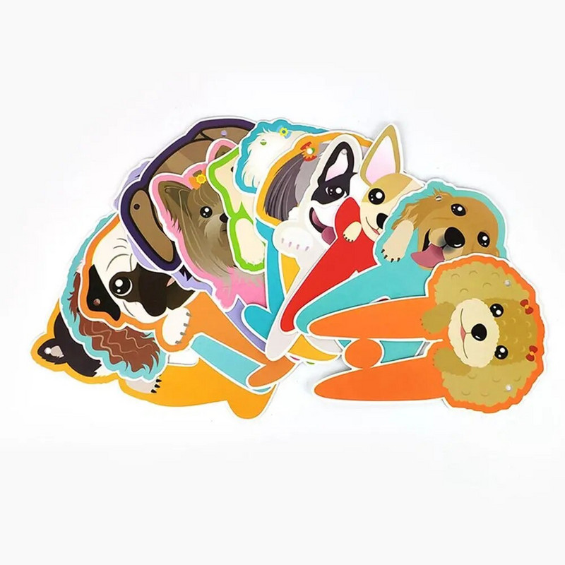 1 Σετ χαριτωμένα κινούμενα σχέδια για σκύλους κατοικίδιων ζώων Πανό Διακόσμηση γενεθλίων σκύλου Pull Flag DIY Pet Party Supplies Garland Animal Banner Children