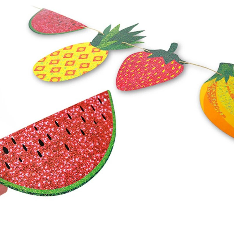 10 Flags 2,5m Summer Party Χάρτινο Banner String Flag γιρλάντα Bunting Παιδικό στολισμό για πάρτι γενεθλίων με θέμα τα φρούτα